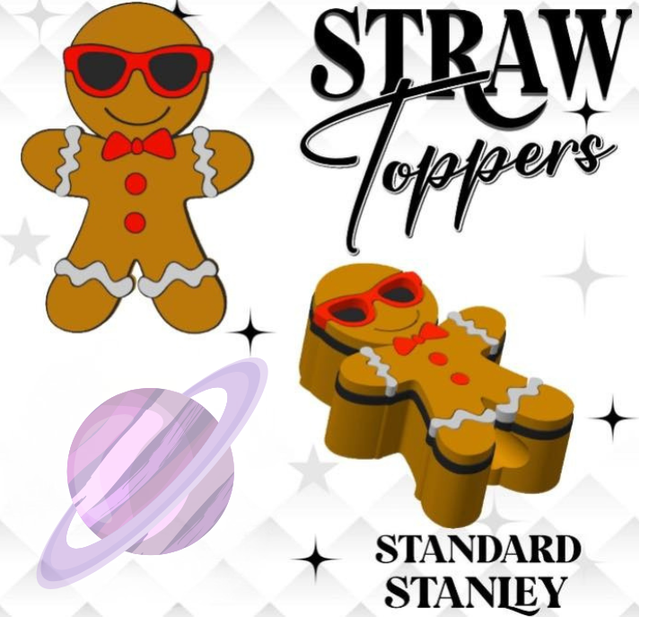 GINGERBREAD- 3D PRINTED STRAW CHARM