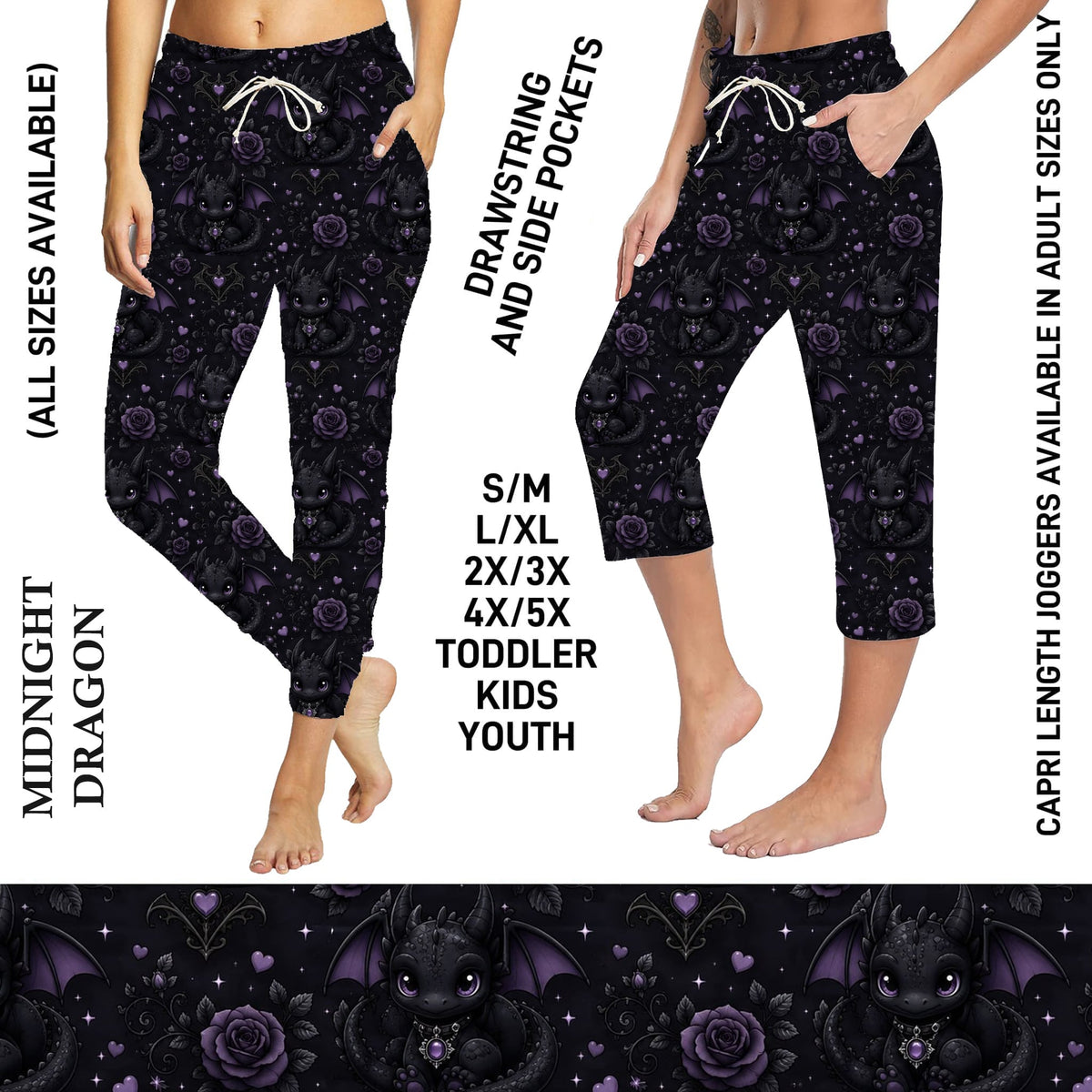 S3PJ - Midnight Dragon Full Jogger/Capri Lounger with Pockets - Preorder Due 10/28 ETA: Late Dec