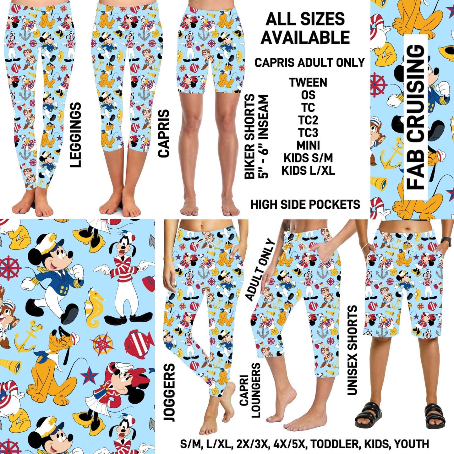 RTS - Fab Cruising Full Joggers/Capri Loungers/Unisex Shorts