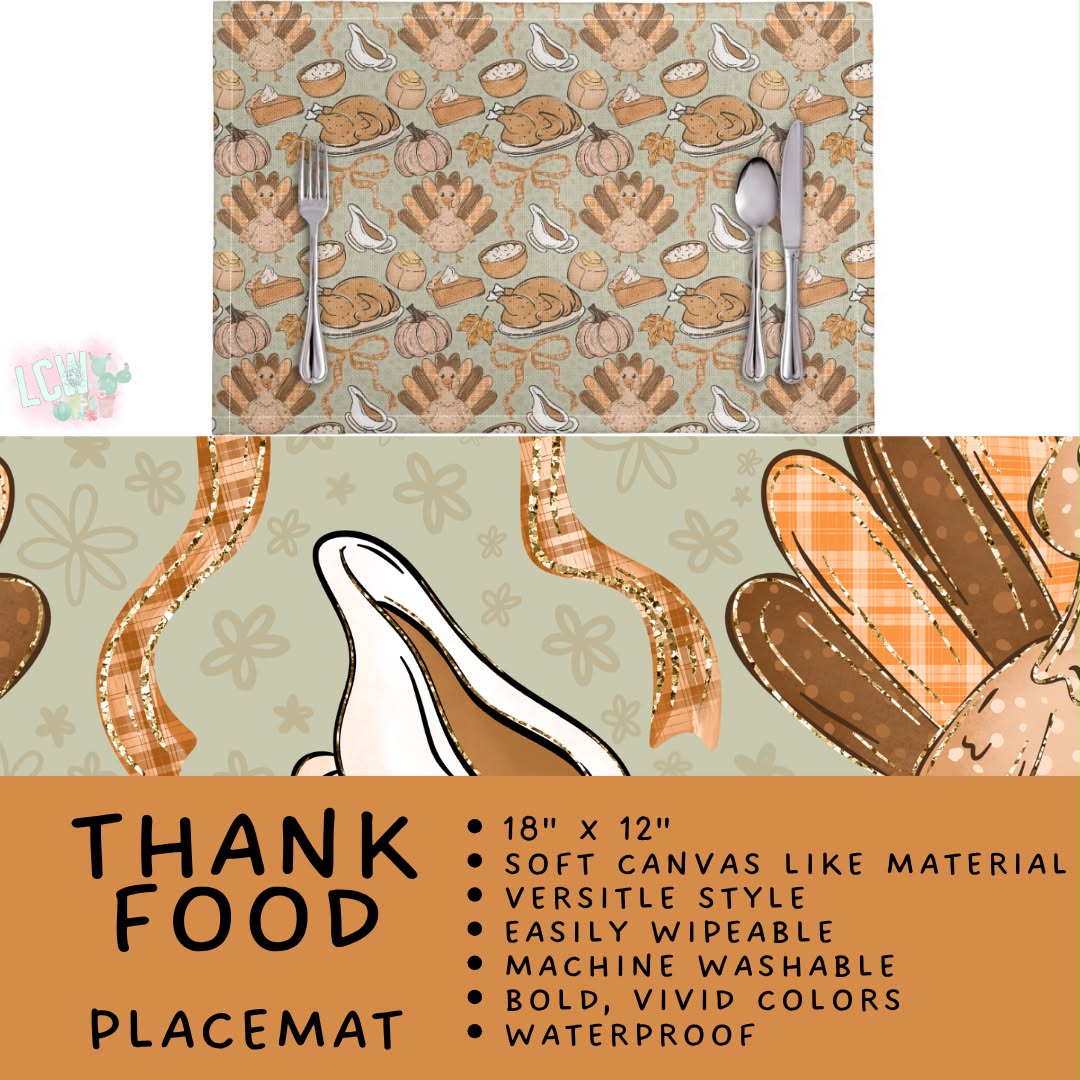Batch #588 - Table Runners - Closes 9/21 - ETA early/mid Nov - Thank Food Placemat
