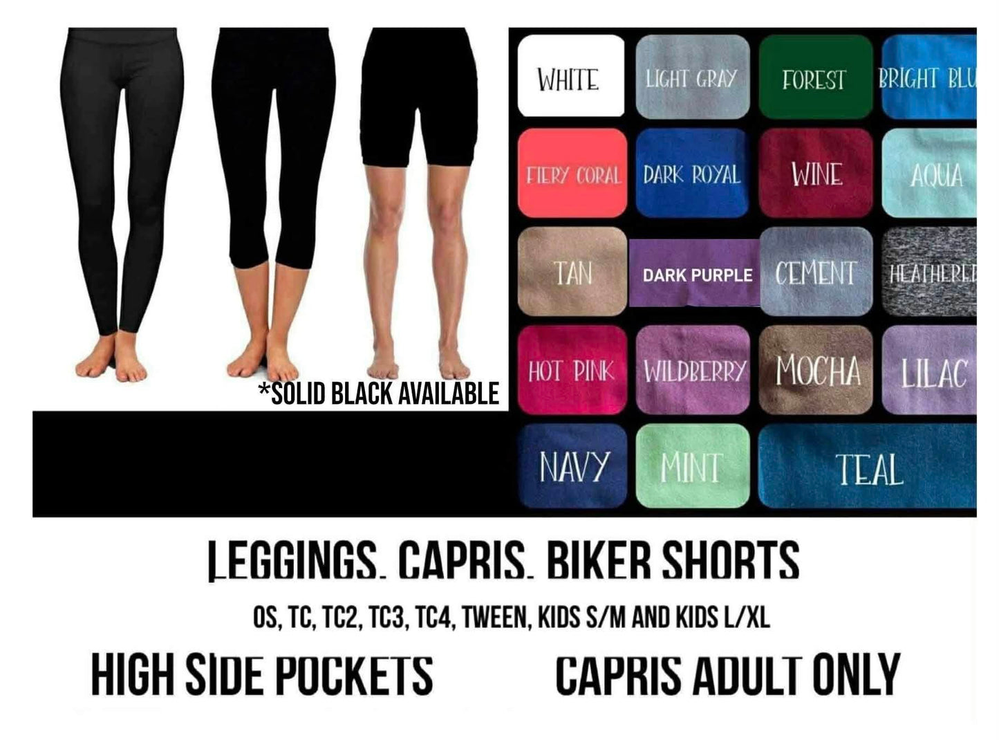 SL6S - Solid Colors Leggings With Pockets - Preorder Closing 5/28 ETA: Late July