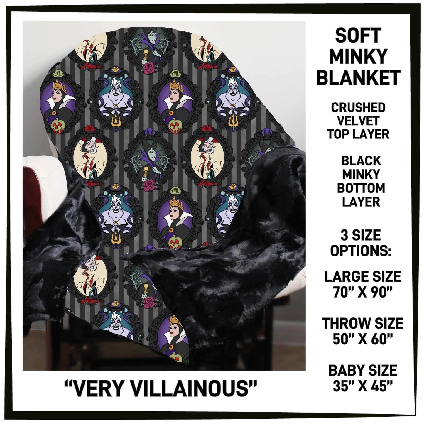MI8B - Very Villainous Minky Blanket - Preorder Closing 7/15 ETA: Late Sept