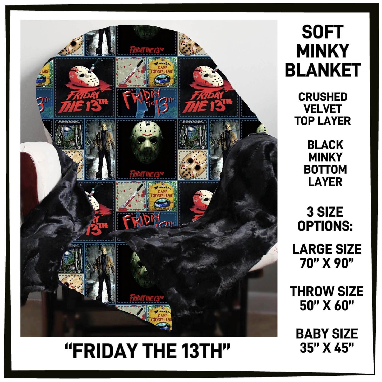 MI8B - Friday the 13th Minky Blanket - Preorder Closing 7/15 ETA: Late Sept