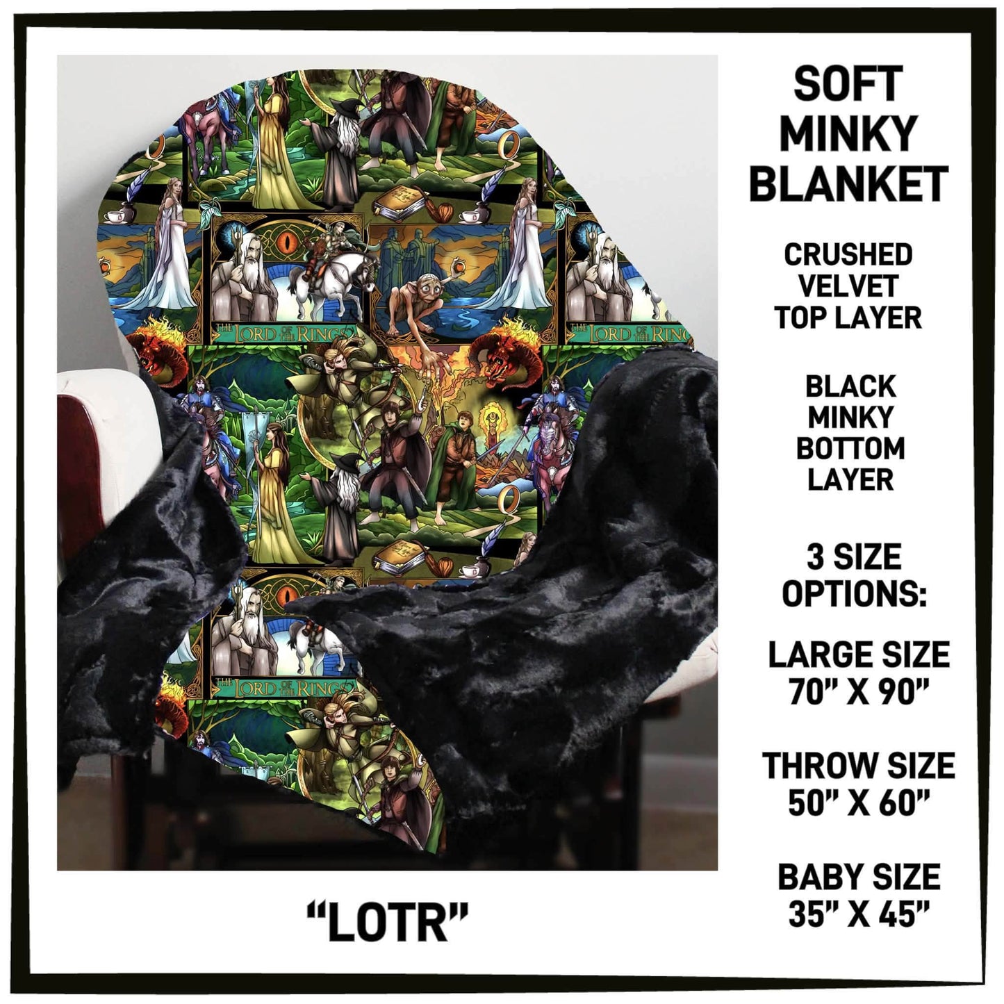 MI8B - Lotr Minky Blanket - Preorder Closing 7/15 ETA: Late Sept