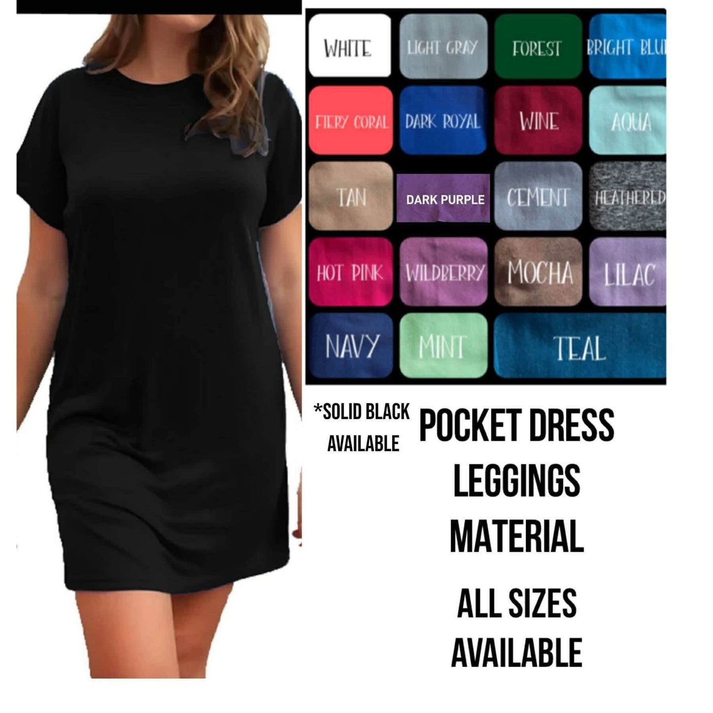 A5SB - Solid Colors Short Sleeve Pocket Dress/Skort with Pockets - Preorder Closing 8/12 ETA: Late Sept