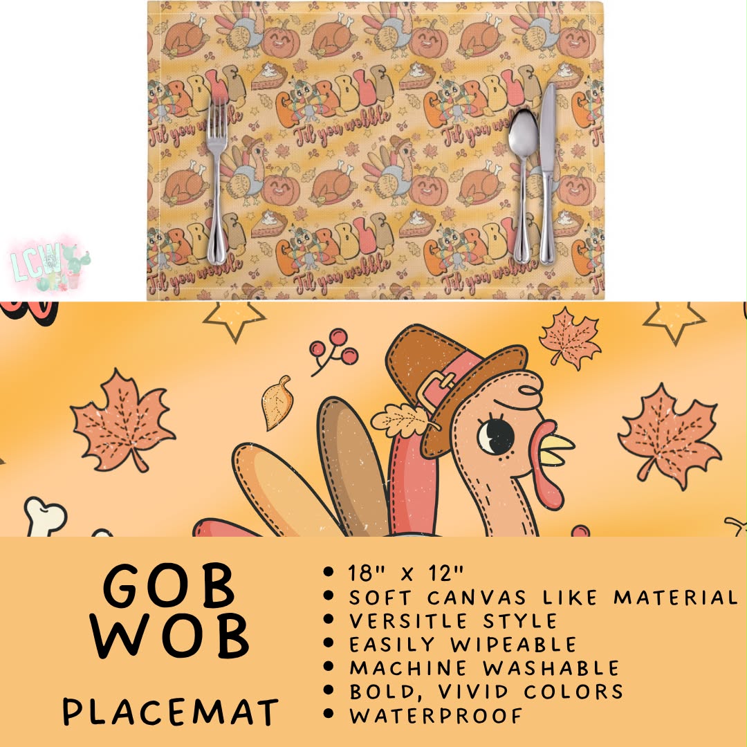 Batch #588 - Table Runners - Closes 9/21 - ETA early/mid Nov - Gob Wob Placemat