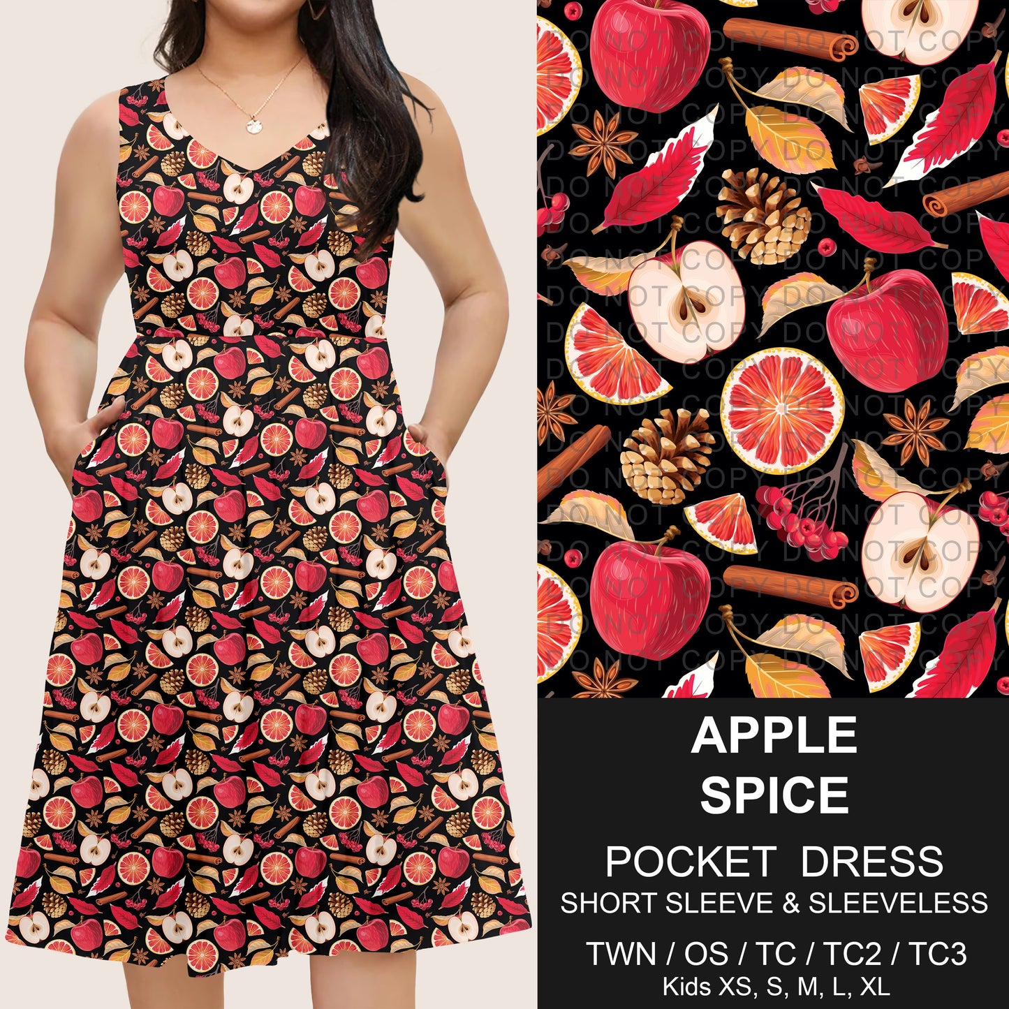 B302 - Preorder Apple Spice Pocket Dress (Closes 7/24. ETA: early Oct.)