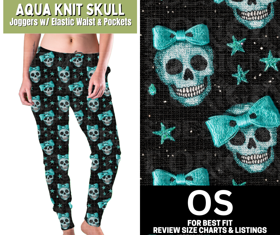 Aqua Knit Skull Joggers