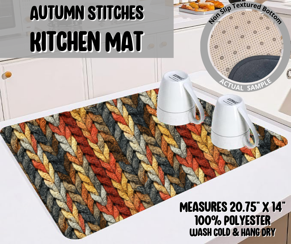 Autumn Stitches Kitchen Mat