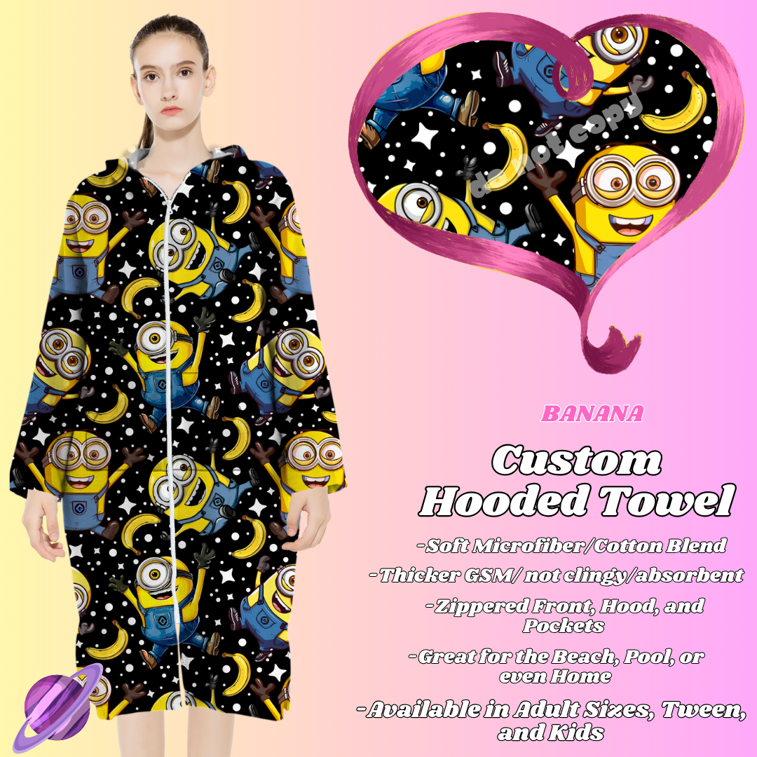 BANANA- HOODED TOWEL- PREORDER CLOSING 4/27