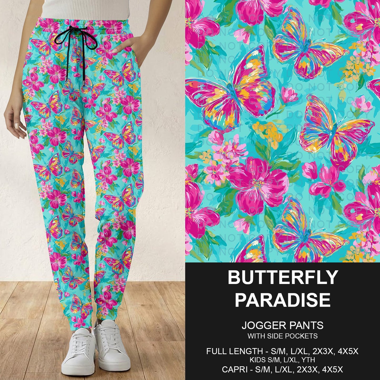 B298 - Preorder Butterfly Paradise Joggers (Closes 7.05. ETA: early Sept.)