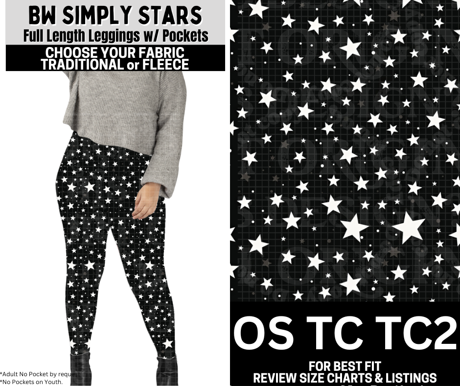 BW Simply Stars Leggings Choose Fleece or Traditional