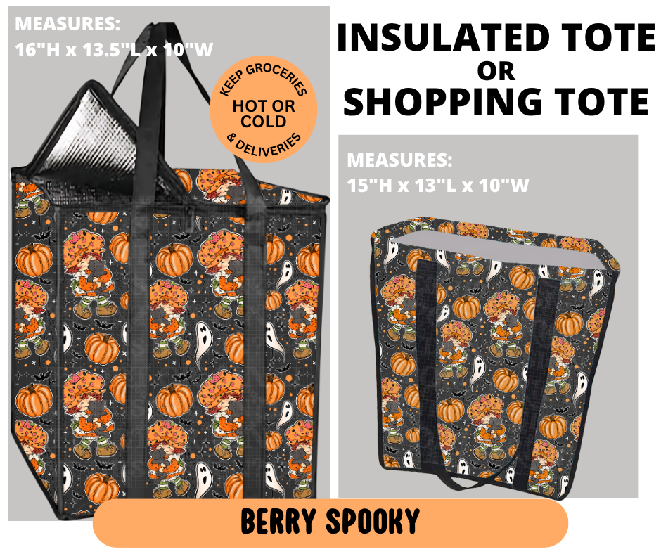 Preorder! Closes 6/29. ETA Sept. Berry Spooky Shopping & Insulated Tote