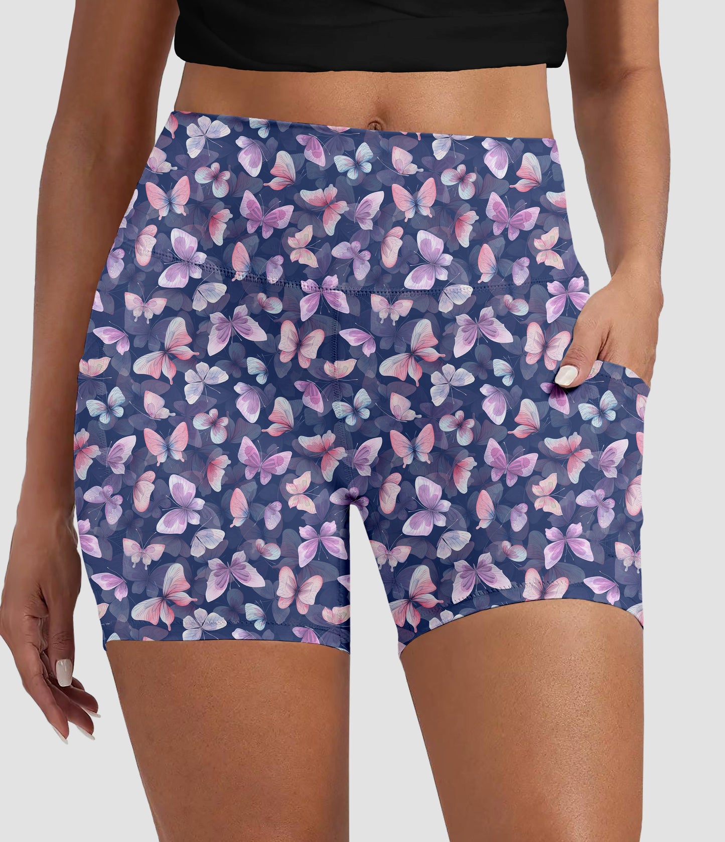 RTS - Butterfly Whisper Biker Shorts with Pockets