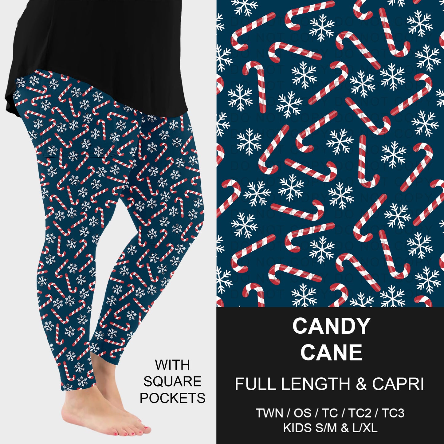 B312 - Preorder Candy Cane Leggings w/ Pockets (Closes 9/13. ETA: mid Nov.)
