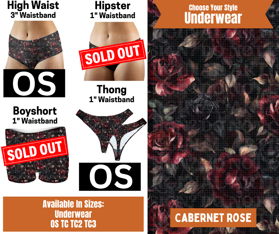 Cabernet Rose High Waist & Thong Underwear