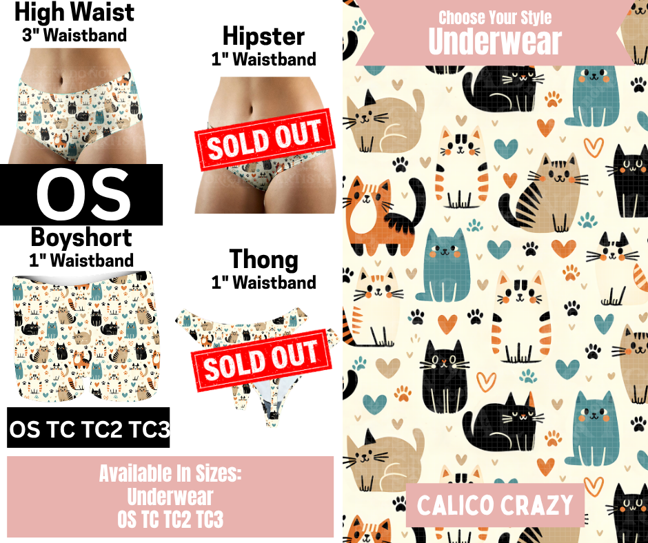 Calico Crazy High Waist, Boyshort Underwear