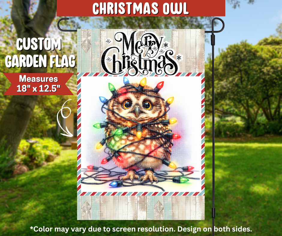 Christmas Owl Garden Flag