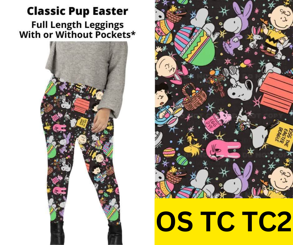 Classic Pup Easter Full Length Leggings w/ Pockets
