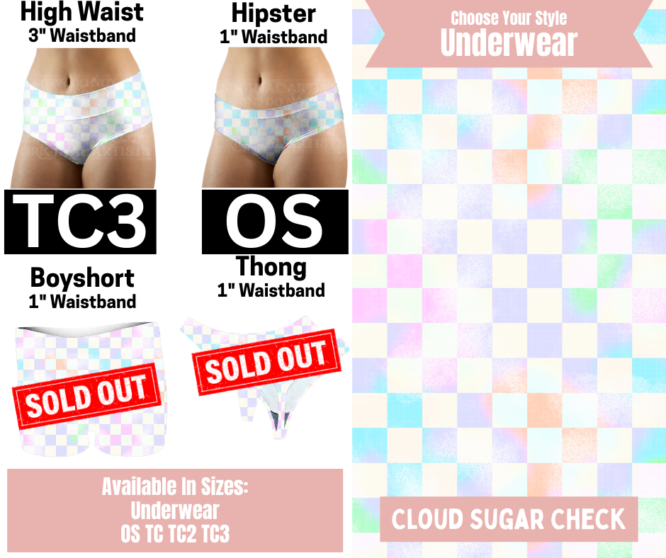 Cloud Sugar Check Hipster, High Waist Underwear