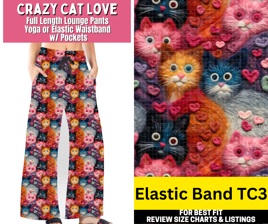 Crazy Cat Love Full Length Lounge Pants