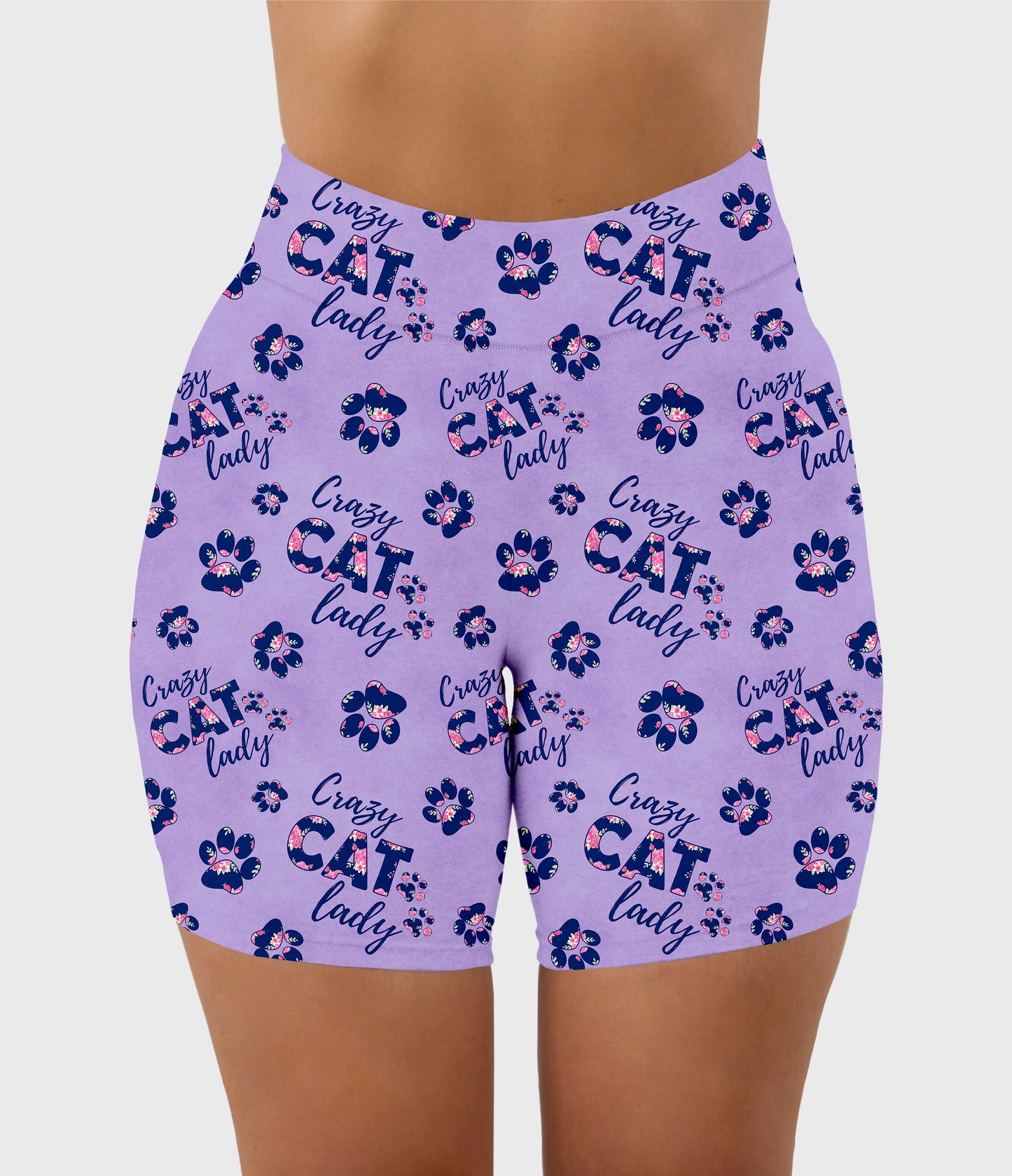 RTS - Crazy Cat Lady Biker Shorts w/ Pockets