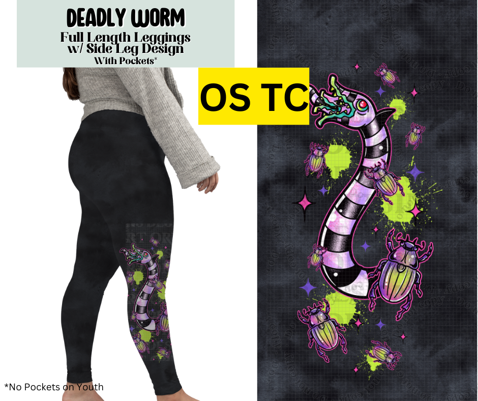 Deadly Worm Full Length Leggings w/ Side Leg Designs