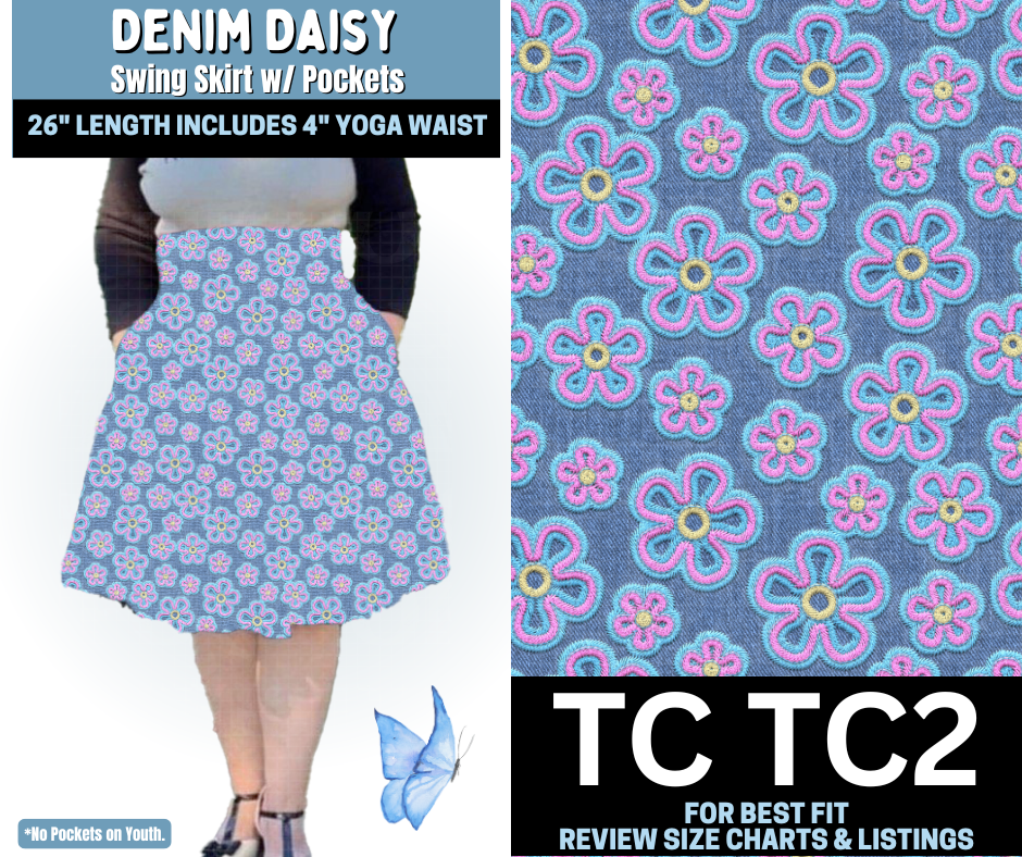 Denim Daisy Swing Skirt