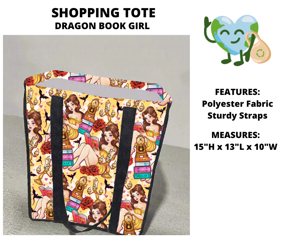 Dragon Book Girl Shopping Tote