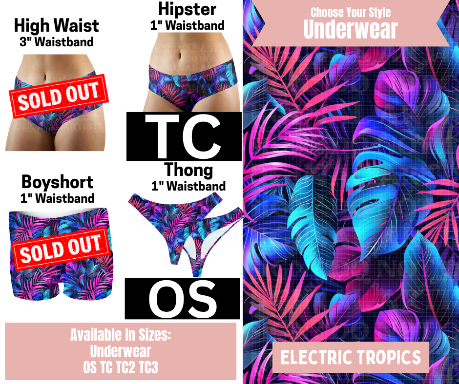 Electric Tropics Hipster, Thong Underwear