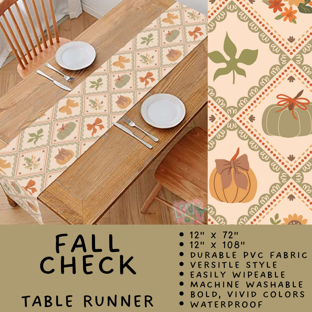 Batch #588 - Table Runners - Closes 9/21 - ETA early/mid Nov - Fall Check Table Runner