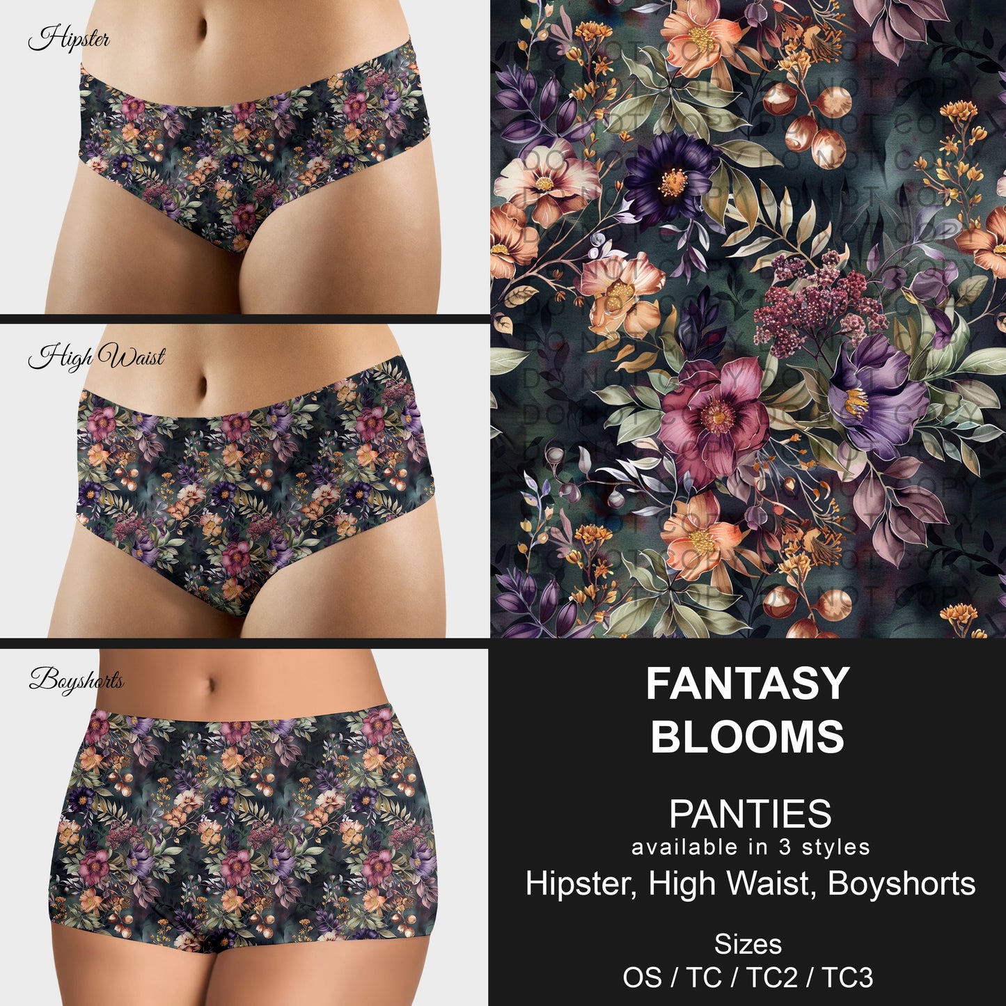 B306 - Preorder Fantasy Blooms Panties (Closes 8/07. ETA mid October)