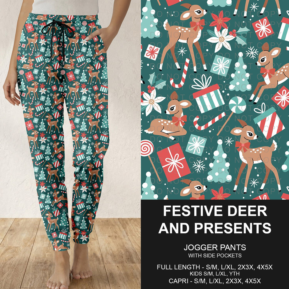 B315 - Preorder Festive Deer and Presents Joggers (Closes 10/04. ETA: early Dec.)