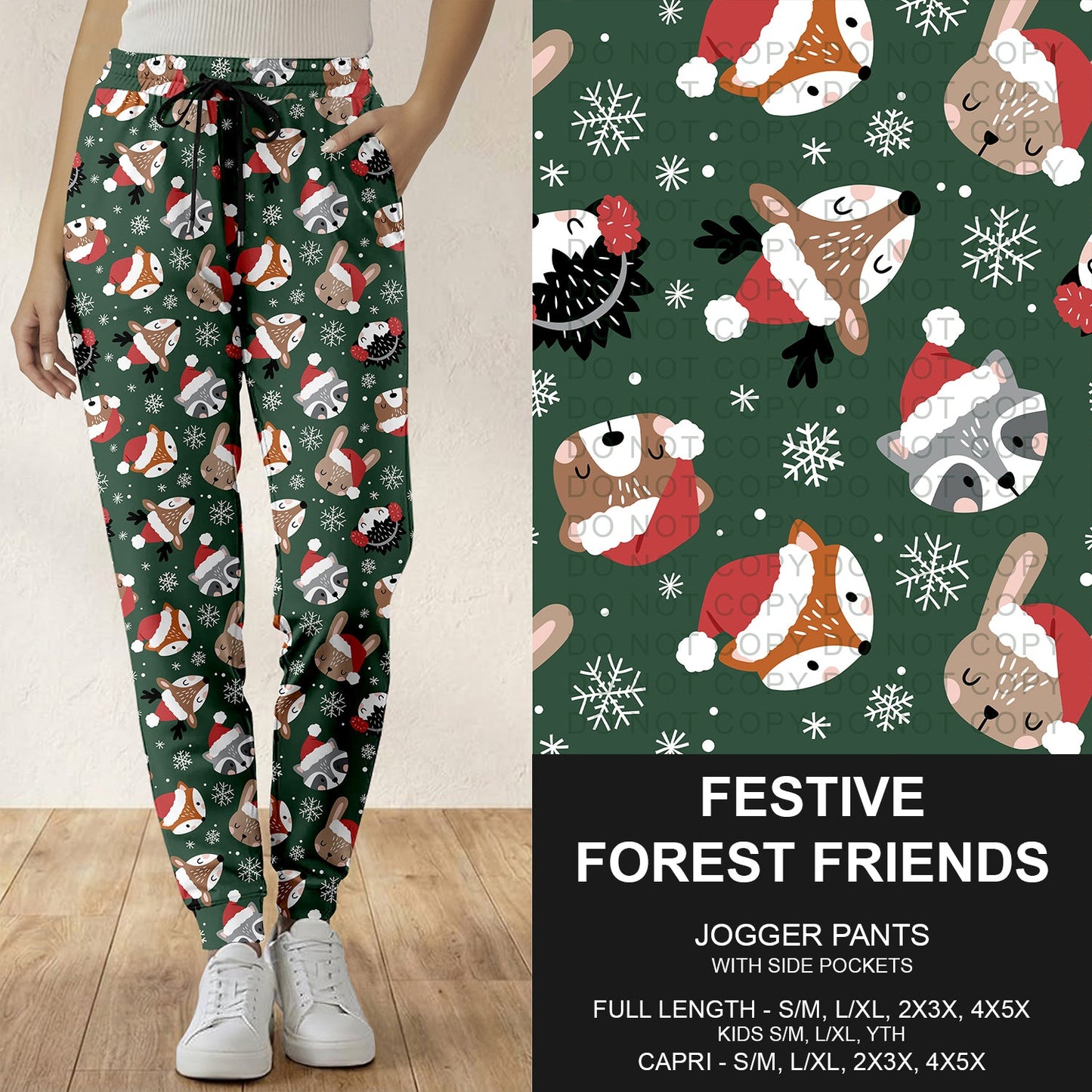 B303 - Preorder Festive Forest Friends Joggers (Closes 7/26. ETA: early Oct.)