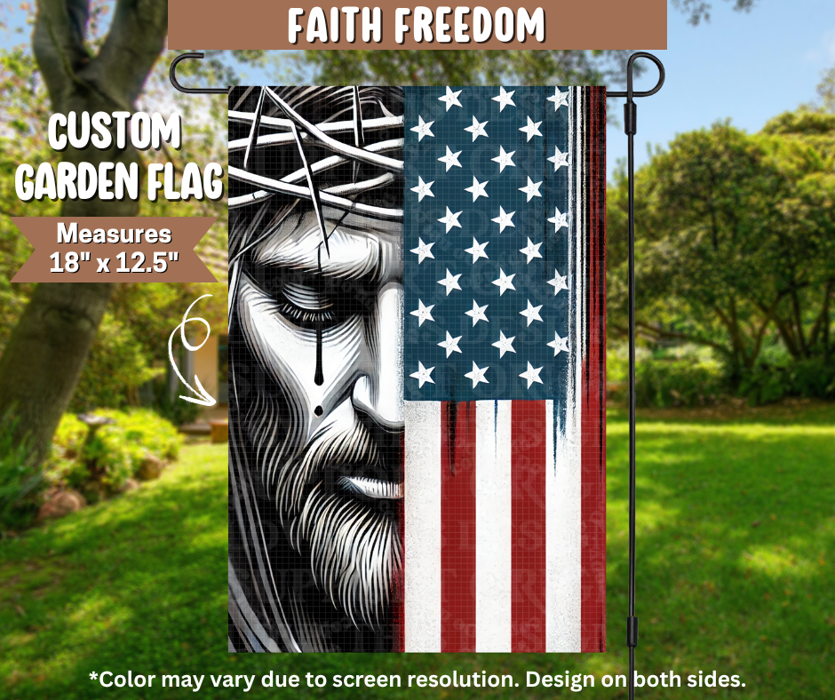 Faith Freedom Garden Flag