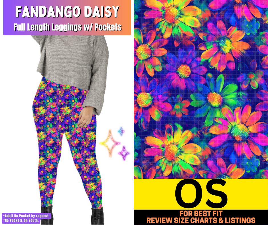 Fandango Daisy Full Length Leggings w/ Pockets