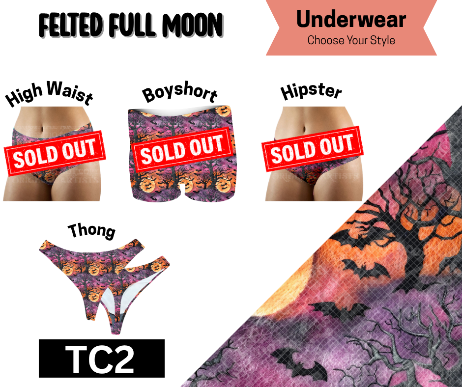 Felted Full Moon Thong Underwear