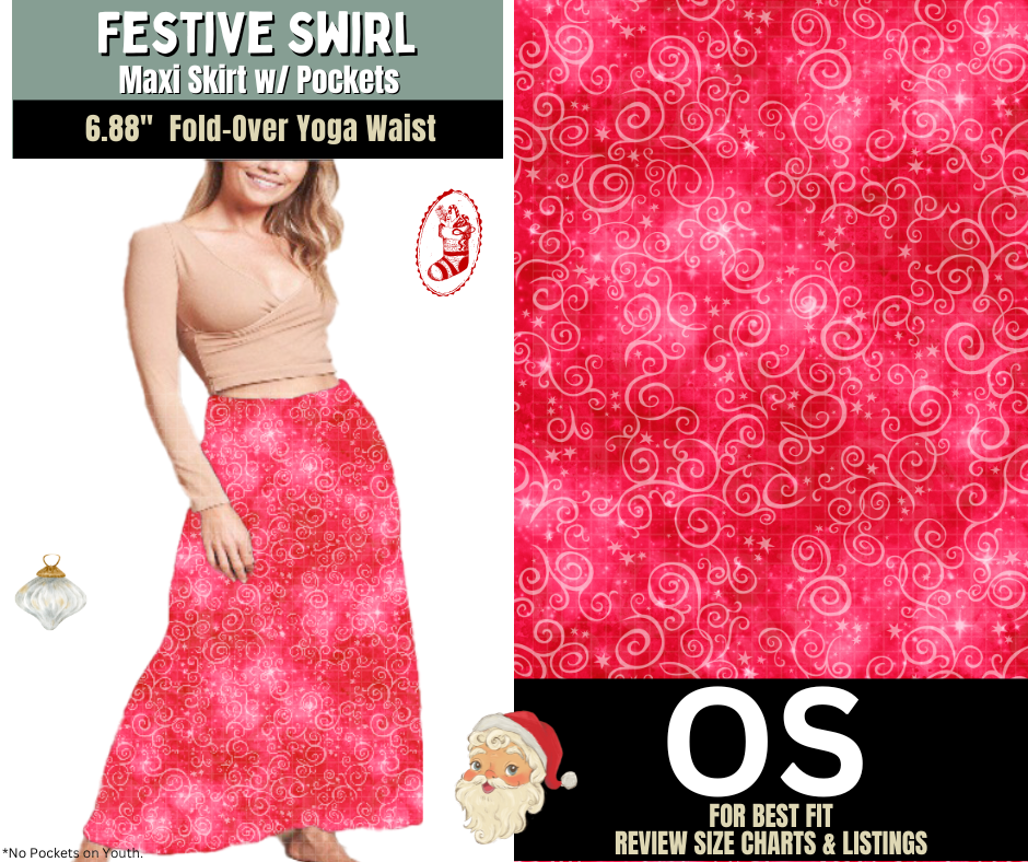 Festive Swirl Maxi Skirt