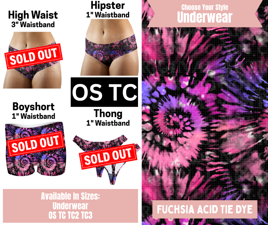 Fuchsia Acid Tie Dye Hipster Underwear