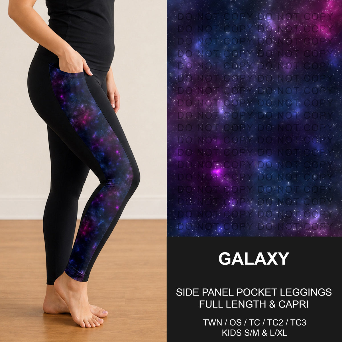 B314 - Preorder Galaxy Side Panel Pocket Leggings (Closes 9/27. ETA: late Nov.)
