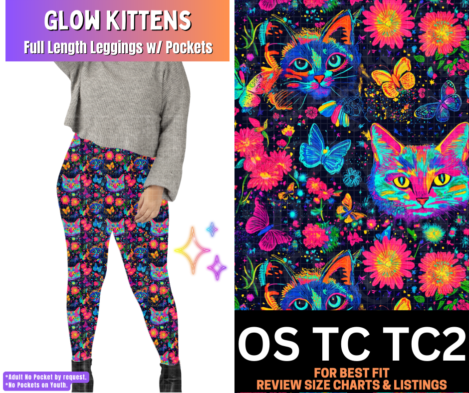 Glow Kittens Full Length Leggings w/ Pockets