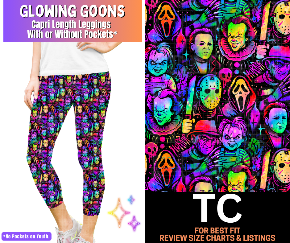 Glowing Goons Capri Length Leggings w/ Pockets