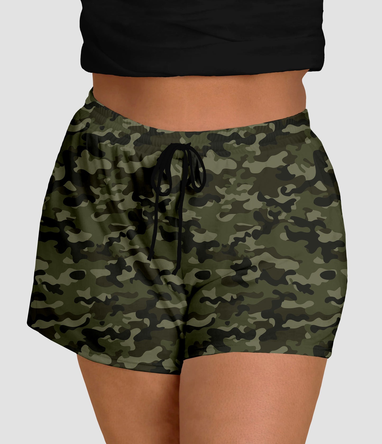 RTS - Green Camo Jogger Shorts