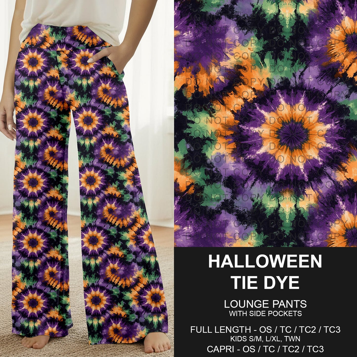 B295 - Preorder Halloween Tie Dye Lounge Pants (Closes 6/14. ETA: late Aug.)