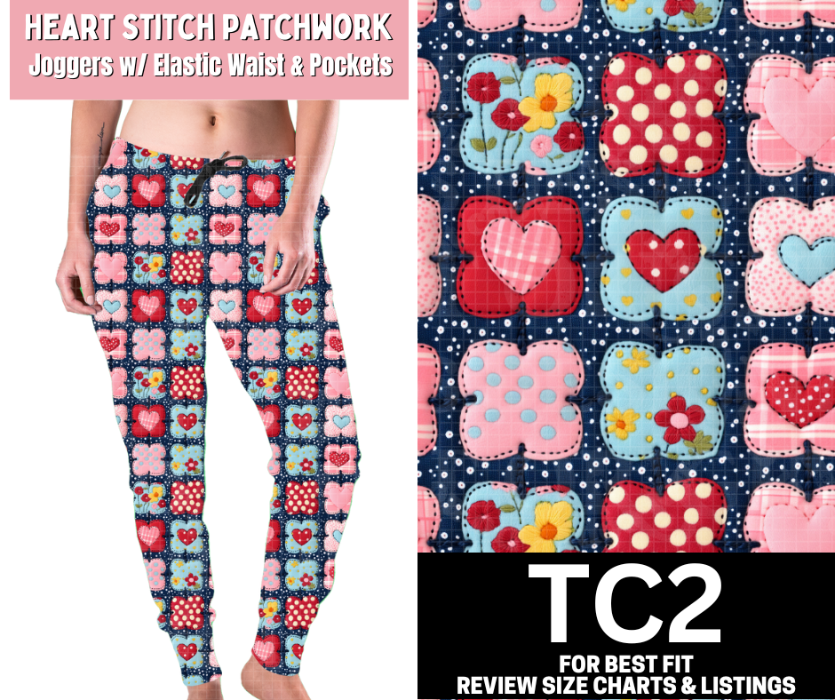 Heart Stitch Patchwork Joggers