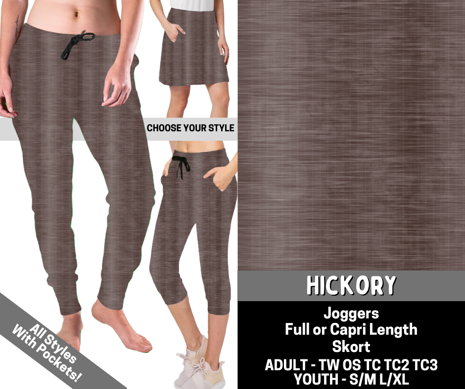 Preorder! Closes 6/15. ETA Sept. Hickory Combo Jogger Lengths & Skort