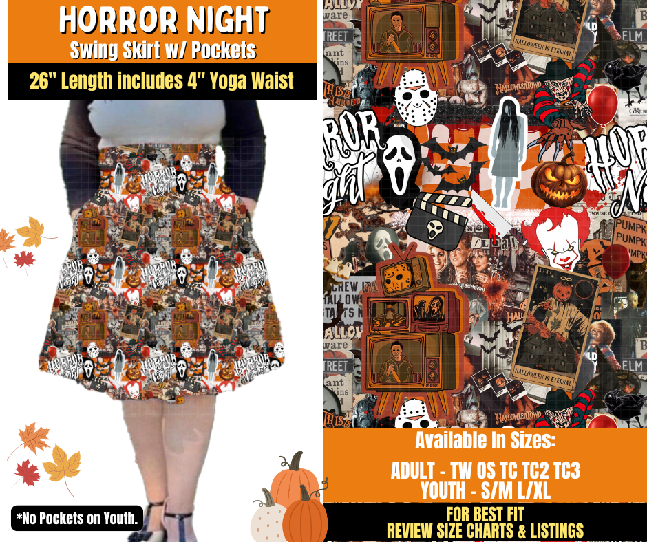 Preorder! Closes 7/16. ETA Oct. Horror Night Swing Skirt
