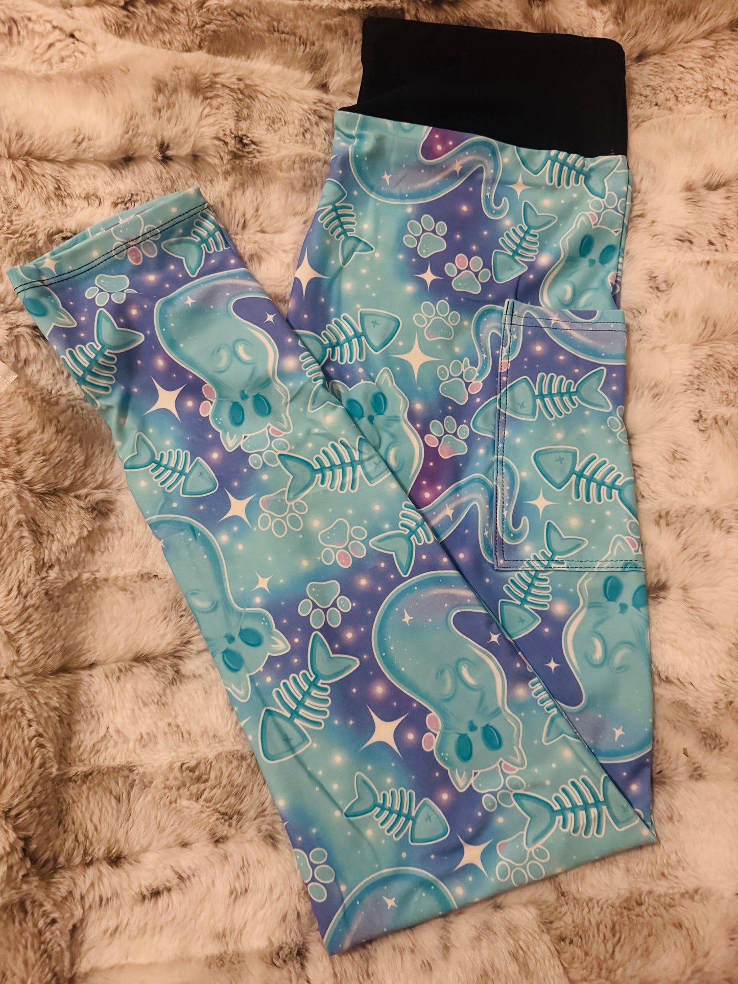 Ghost Kitty's Full Length Leggings With Pockets
