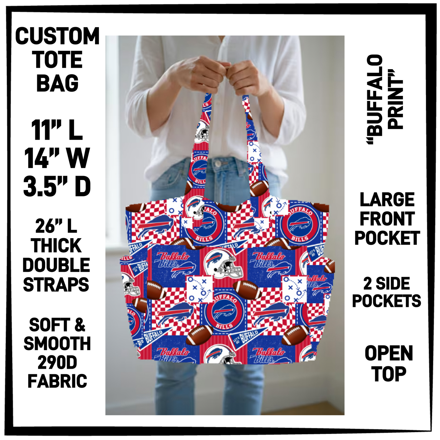 N2TB - Buffalo Print Custom Tote Bag - Preorder Closing 7/22 ETA: Late Sept
