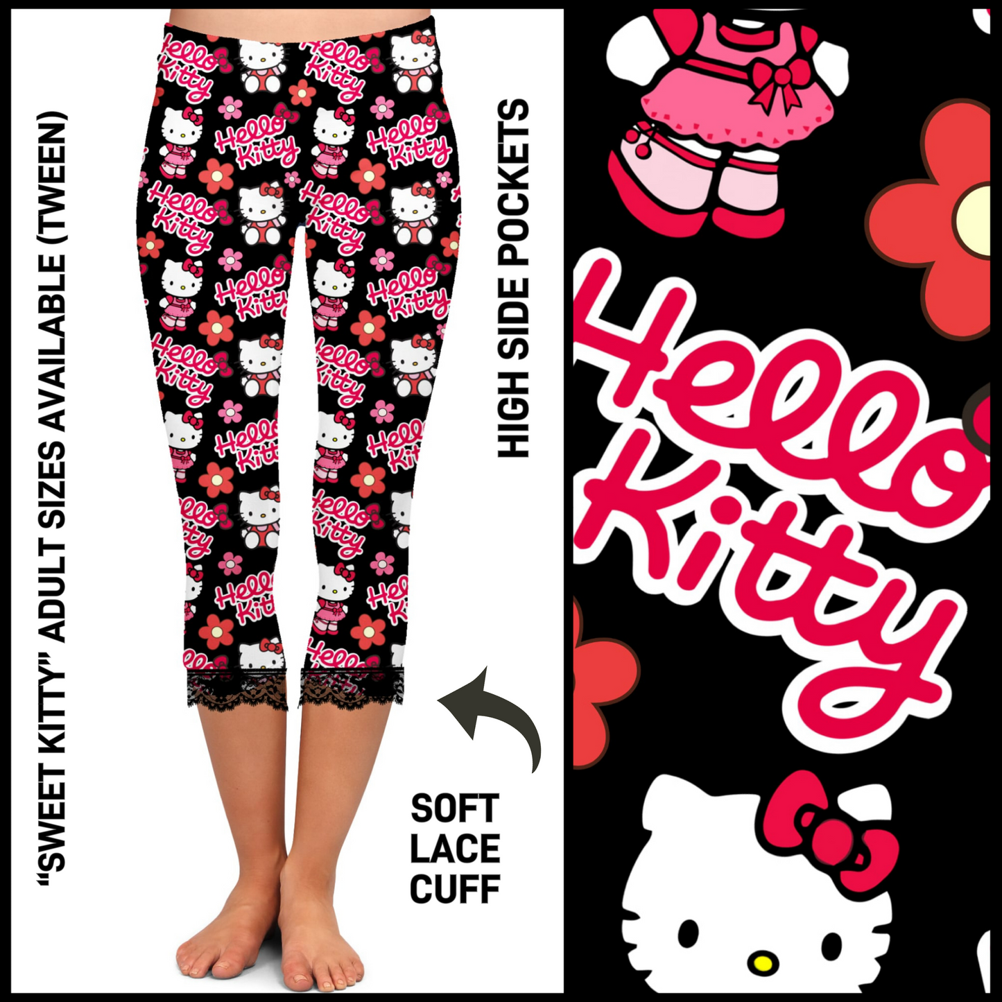 LC2C - Sweet Kitty Lace Cuff Capris with Pockets - Preorder Closing 4/21 ETA: Mid-June